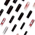 thumbnail image 6 of Yoyauz 24PCS Rectangular Fake Nails With Halloween Silver And Red Scratch Design Charm Acrylic Nails Suitable For Girls And Women On Halloween, 6 of 6
