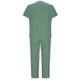 thumbnail image 4 of Protective Suit for Women, Short Sleeve V-Neck Top and Drawstring Pocket Pants Set, Polyester, All-Season, Regular Length, for Healthcare Workers and Caregivers, 4 of 8