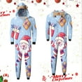 thumbnail image 2 of Daddy Romper For Christmas Family Matching Pajamas Print Long Sleeve Zipper Jumpsuit Soft Casusal Sleepwear Features, 2 of 6