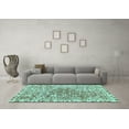 thumbnail image 3 of Ahgly Company Indoor Round Abstract Turquoise Blue Modern Area Rugs, 3' Round, 3 of 4