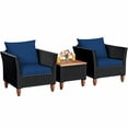 thumbnail image 2 of Kadyn Outdoor Conversation Sets, Outdoor Bistro Set, 3 Pieces Outdoor Patio Rattan Furniture Set, Blue, 2 of 8