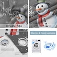 thumbnail image 2 of Fsddascl Grey Christmas Blackout Curtains for Bedroom/Living Room, Thermal Insulated Kitchen Curtains, Farmhouse Retro Winter Snowman Snowflakes Grommet Darkening Window Treatment Drapes 42"x84"x2, 2 of 6