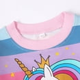 thumbnail image 3 of Toddle Girls Fall Sweatshirts Multicolor Casual Crewneck Unicorn Print Pullover Winter Clothes 4T 122, 3 of 5