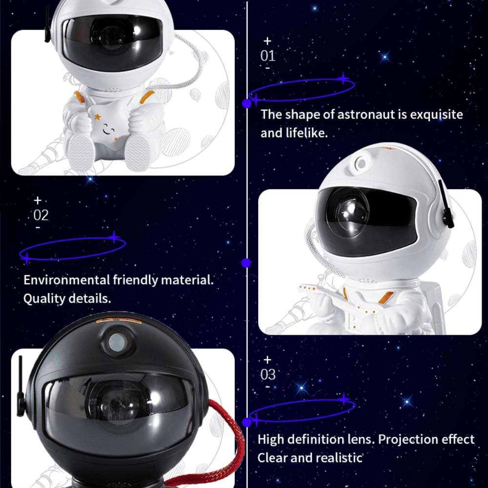 Astronaut Nebula Projector Night Light 360 ° Rotating Magnetic Head Nebula Light Bedroom Children's Room Ceiling Room Decoration