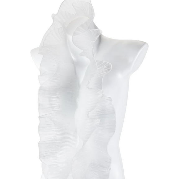 10 Yards Retro Ruffle Pleated Chiffon Trim Sewing Lace Trim Fabrics Tulle Fabric Ribbon for Applique Sewing Craft Wedding Dress Bag Costume Decor White White