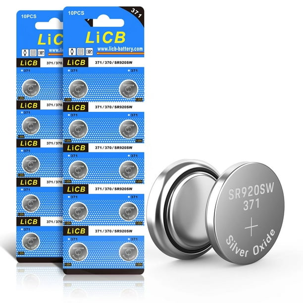 LiCB SR920SW 371 370 Batterie 1.55V Piles Bouton Batterie Pour Montres (20  Pièces) 