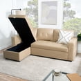 thumbnail image 6 of Naomi Home Perry Modern Sectional Sofa with Storage Chaise-Color:Beige,Fabric:Air Leather, 6 of 11