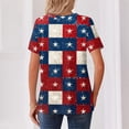 thumbnail image 4 of Iaqnaocc 4th Of July Tops for Women Trendy Summer Button Down V-Neck Vintage Shirts Independence Day American Flag Stars Plaid Plus Size Short Sleeve T Shirts for Women Wine XXXL, 4 of 4