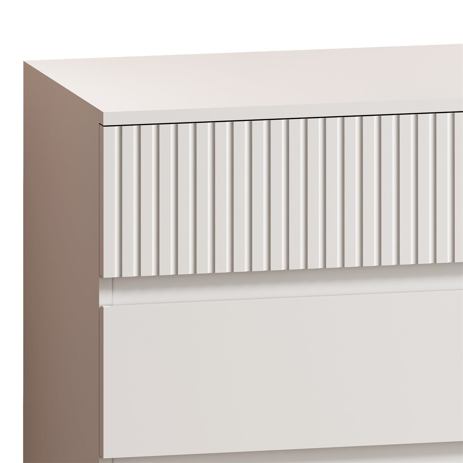 Kadyn 8-Drawer Nursery Dresser, Chest of Drawers with Decorative Finish, White TV Stand, Storage Cabinet for Bedroom