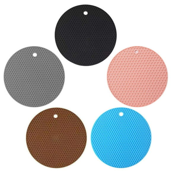 Silicone Trivet Mat Honeycomb: 5PCS Heat Insulation Hot Pot Holder Drink Coaster