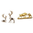 thumbnail image 1 of Estatuas de ciervos y de pie, figuritas de toro, de arte modernas, esculturas de animales chinos, adornos para la decoración del hogar,, 1 of 8