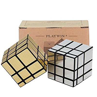 Mirror Speed Cube Puzzle 3x3x3 Gold And Silver Mirror Magic Cube Set 2 Pack 