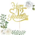 thumbnail image 3 of Fiesta de 12º aniversario de Cake Topper Yetxel Gold Glitter, 3 of 6