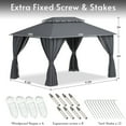 thumbnail image 2 of ENSTVER Gazebo 10x13 with Mosquito Netting & Privacy Screens. Double Roof Design Outdoor Gazebo with Powder-Coated Metal Frame for Patio, Deck, Backyard, Garden & Lawns, 2 of 10