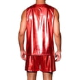 thumbnail image 3 of INSPIRE CHIC Holographic Tank Top and Shorts Set for Men's Party Disco Metallic 2 Pieces Outfits L Red, 3 of 5