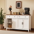 thumbnail image 2 of Sideboard Buffet Cabinet, Asofer Coffee Bar with 4 Doors and 3 Drawers, Kitchen Storage Island for Dining Room, Retro, 2 of 11
