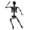 thumbnail image 6 of AQQW Halloween Skeleton Decoration, 5.4ft Poseable Life-Size with Glowing Eyes, Suitable for Cemetery, Haunted House, Pirate Theme and Other Holiday Props Decoration - Indoor/Outdoor Use (Black), 6 of 8