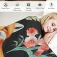 thumbnail image 3 of ONETECH Fox Blanket Cherry Blossom Blanket Cozy Soft Lightweight Flannel Throw Fox Cherry Blossom Decor Gifts for Girls, 3 of 6