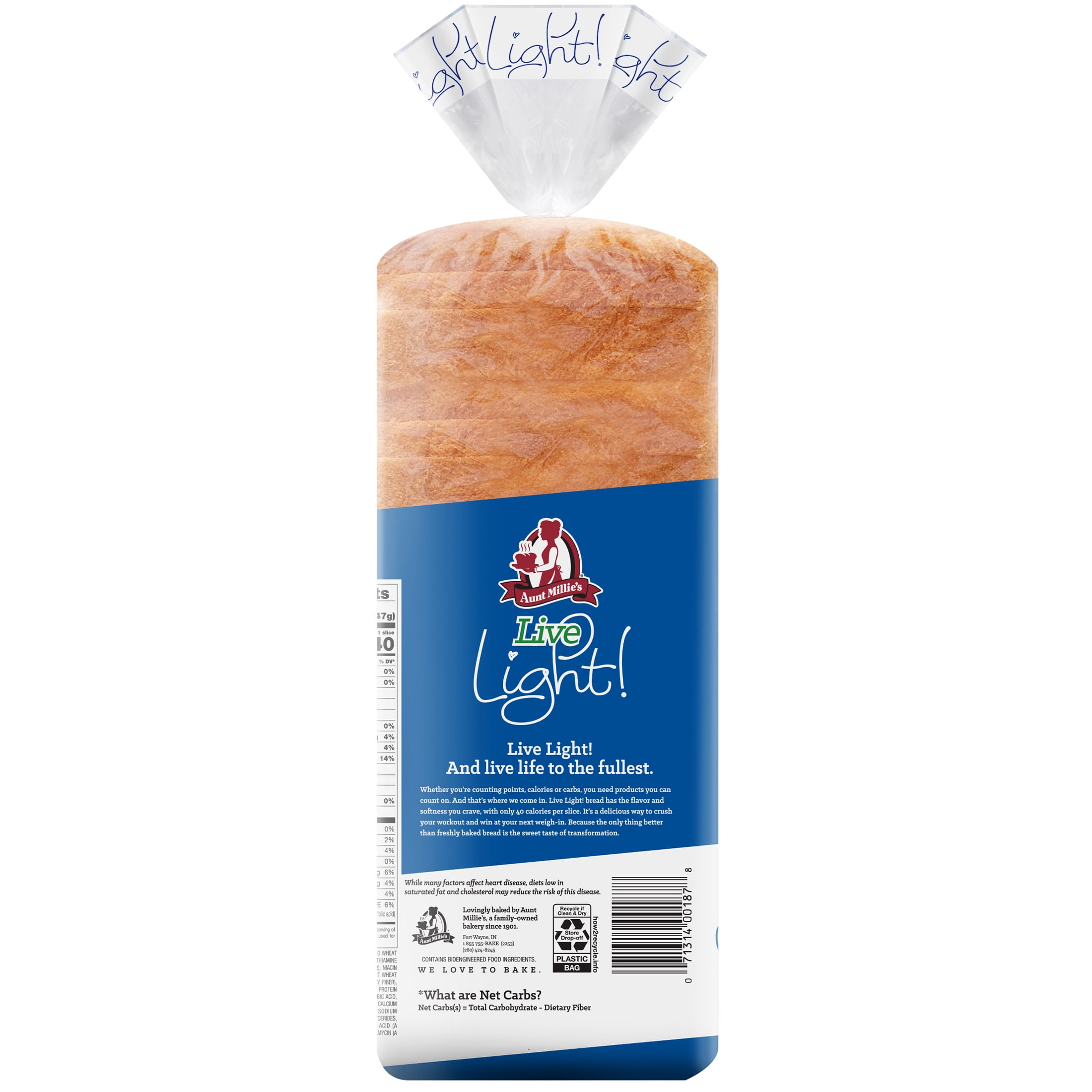 Aunt Millie's Live Light! Potato Bread, 20 oz, 24 Ct