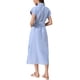 thumbnail image 3 of Vestido a rayas INSPIRE CHIC para mujeres, casual, con botones, abertura lateral, con cinturón, estilo A, vestido midi de verano, L azul y blanco, 3 of 6