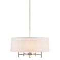 thumbnail image 1 of Hampton Hill Presidio Transitional Metal and Fabric Chandelier in White/Silver, 1 of 9