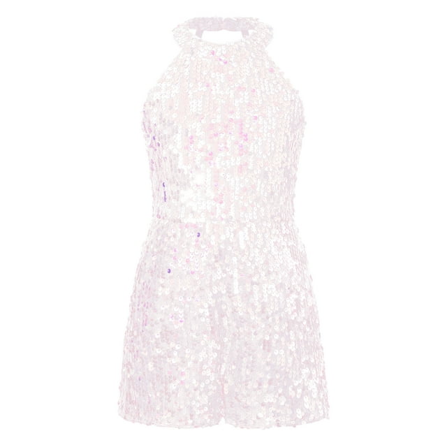Yartina Combinaison Sans Manches à Paillettes pour Filles, Rose 12
