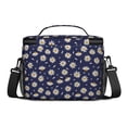 thumbnail image 3 of Daisy Pioneer Flower Blue Pattern Insulated Lunch Box for Women Men, Medium Leakproof Cooler Bag with Adjustable Strap, 10"x6.7"x8", 3 of 6