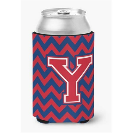 

Letter Y Chevron Yale Blue & Crimson Can or Bottle Hugger