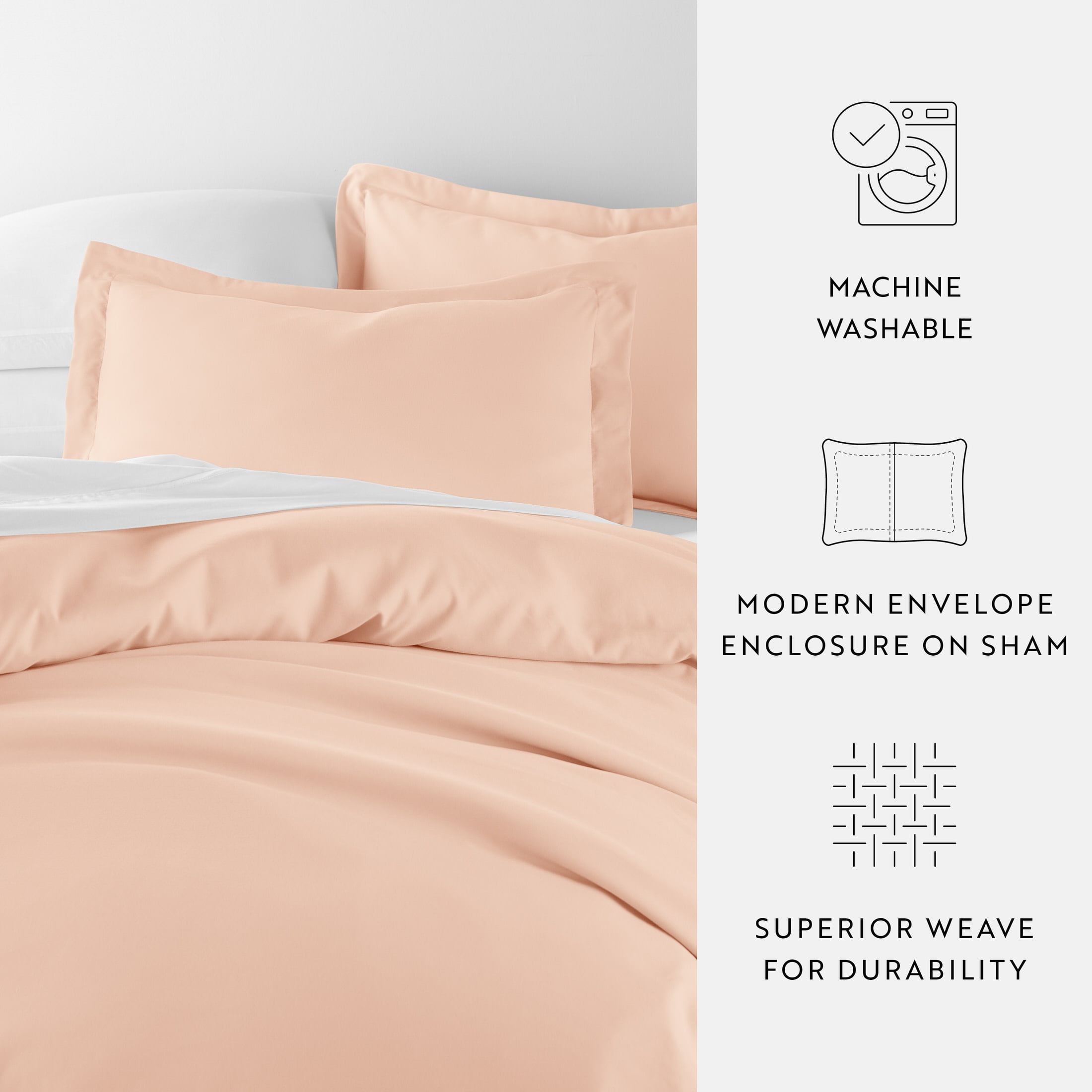 Noble Linens 2-Piece Blush Duvet Cover Set, Twin/Twin XL