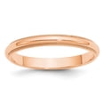 thumbnail image 1 of Solid 14k Rose Gold 3mm Milgrain Plain Classic Dome Wedding Band Ring Size 6.5, 1 of 2
