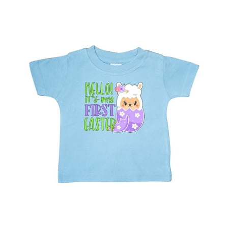 

Inktastic Hello! It s My 1st Easter Llama in Easter Egg Gift Baby Boy or Baby Girl T-Shirt