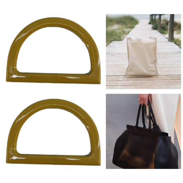 mmirethe 2 Pcs Poignées de Sac à Main pour Femmes Ceinture de Remplacement Fait Main DIY pour Sac à Main beige Forme D 1Set