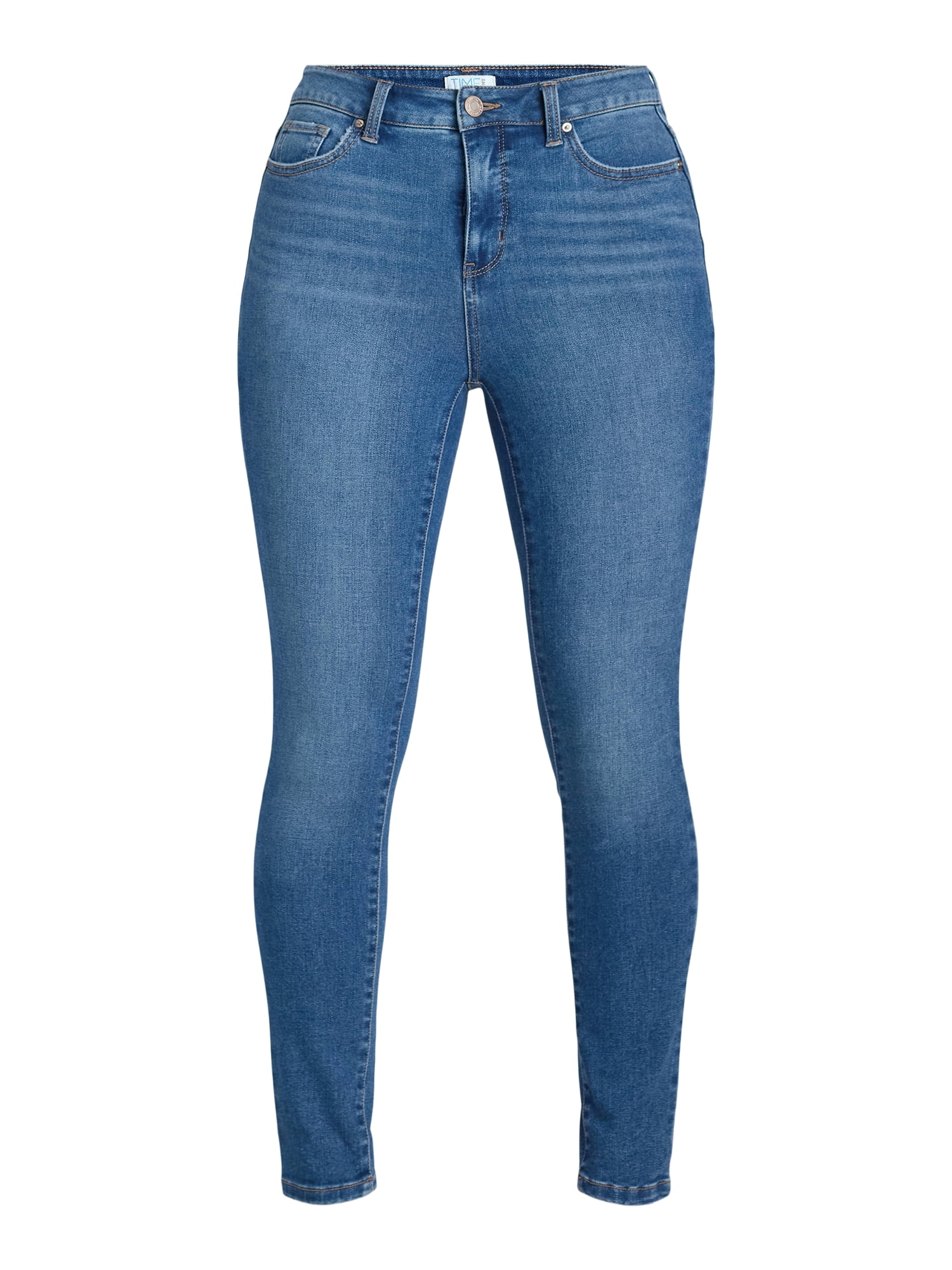 Time and Tru Women's High Rise Skinny Jeans, 27", 29” Inseams, Sizes 2-22