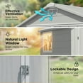 thumbnail image 6 of Homall 6x4ft Outdoor Plastic Storage Shed with Window,Weather-Resistant, Easy Assembly, Wood-Effect Garden Tool House,Light Gray, 6 of 8