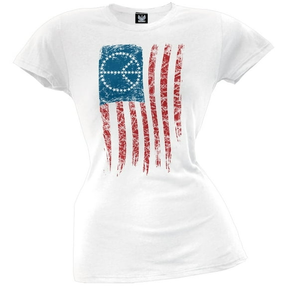 Peace American Flag Juniors T-Shirt - Medium