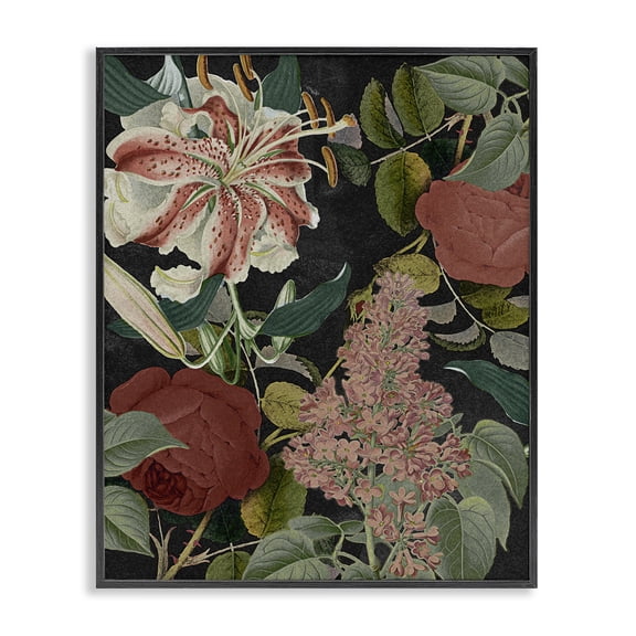 Stupell Industries Eclectic Tropical Bohemian Floral Illustration Black Framed Giclee Art, 11 x 14, by Lil' Rue