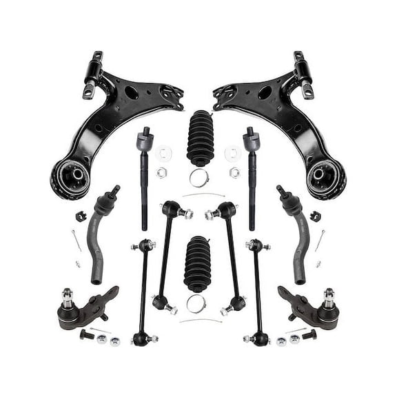 Front and Rear Control Arm Ball Joint Tie Rod and Sway Bar Link Kit - Compatible with 2007 - 2011 Toyota Camry 2008 2009 2010