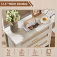 thumbnail image 3 of LEYAOYAO 3 Drawers Rattan Nightstand, Boho Bedside Table Large Night Table, Farmhouse End Side Table for Bedroom, Living Room, White, 3 of 6