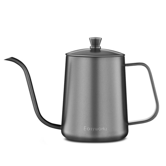 Easyworkz Gage Gooseneck Pour Over Coffee Kettle 12 oz Stainless Steel Hand Drip Coffee Pot, Black