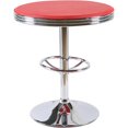 thumbnail image 1 of Best Master Furniture California 25" Table de Bar Pivotante en Métal Rouge/chrome, 1 of 1