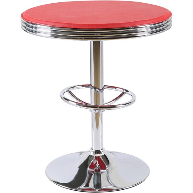 Best Master Furniture California 25" Table de Bar Pivotante en Métal Rouge/chrome