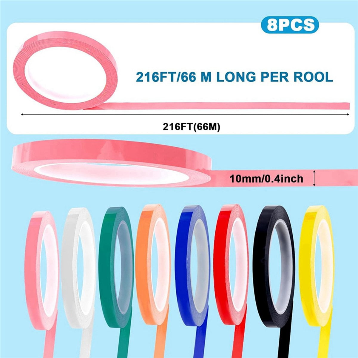 40 Rolls Colors Autoclave Tape 216 Ft/L X 0.4 In/W Instruments Identification Autoclavable 270 Fahrenheit