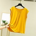 thumbnail image 2 of Gpoecd Camisole à Encolure Carrée Débardeur Sans Manches avec Détail Plissé pour l'Été Tenue Décontractée Confortable Col Rond Débardeur Basique Camisole pour Femmes Jaune,m, 2 of 3