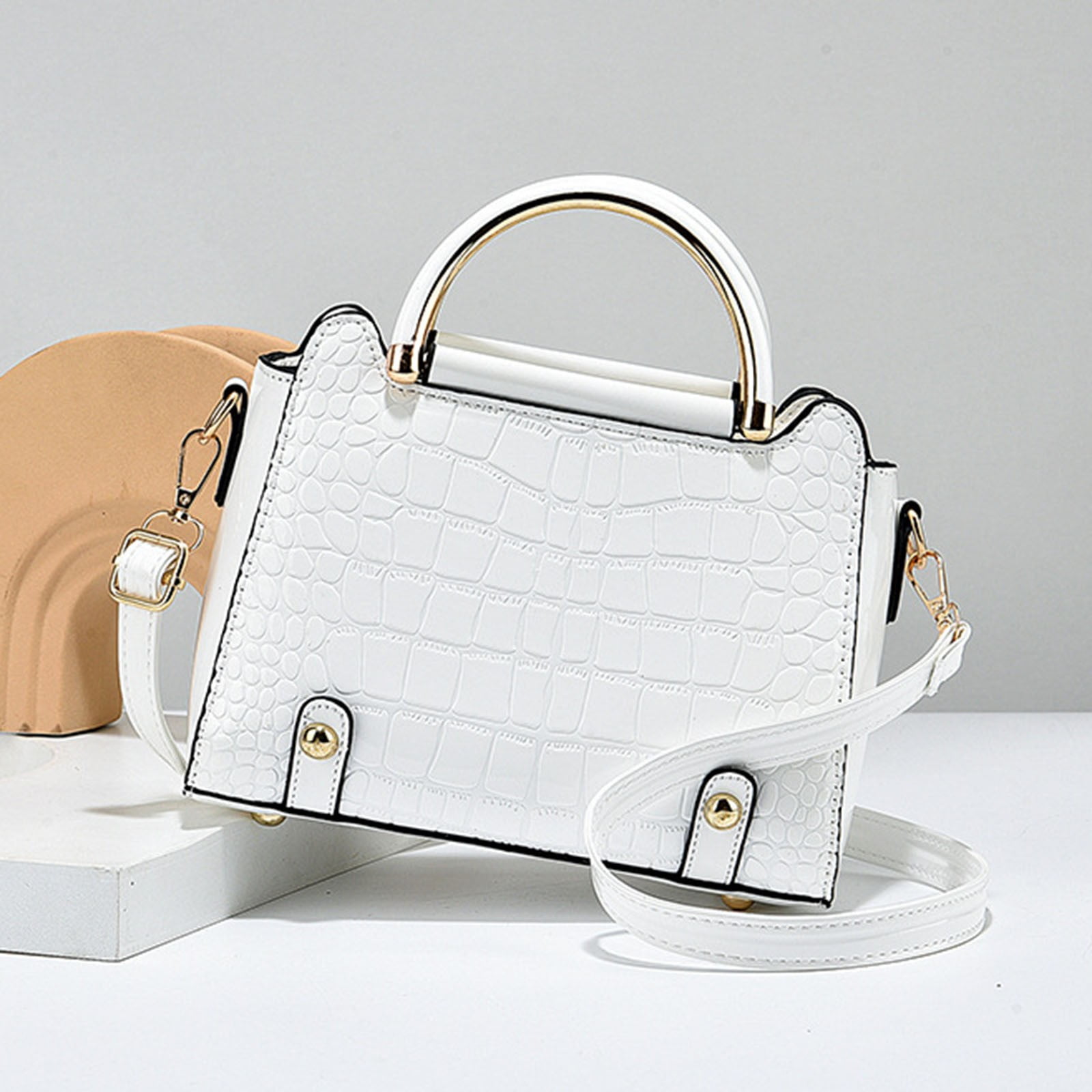 LONGshukeji Crocodile Crossbody Shoulder Bags for Women, Trendy Purse for Phone, Womens Top Handle Clutches Handbags
