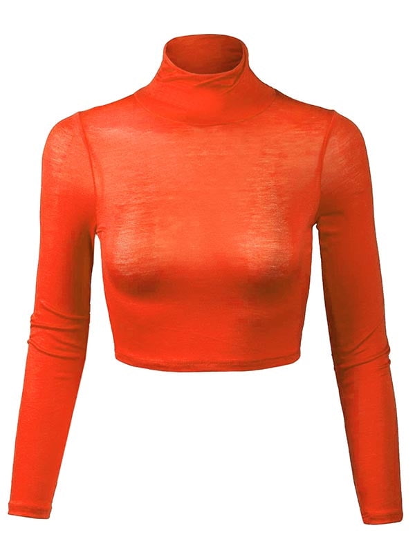 long sleeve orange turtleneck