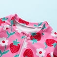 thumbnail image 4 of Happy Town Toddler Baby Girls Clothes 0-24M Summer Long Sleeve Zipper One-Piece Swimsuit + Hat Bathing Suit, 4 of 7