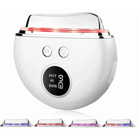 Three in one electric fascia knife with heating and vibration, scraping tool, scraping facial device, 9-level vibration, 4 phototherapy modes for face and body, portable cordless design