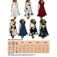 thumbnail image 2 of MAWCLOS Robe Midi Longue pour Femme à Imprimé Floral, Robes de Fête pour les Vacances, Col en V, Robe d'Été de Plage Décontractée à Manches Courtes, Rouge, G, 2 of 2