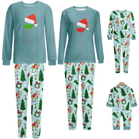 

Family Matching Christmas Pajamas Set Cartoon Monster Print Sizes for Adult-Kids-Baby-Pet 2-Piece Top and Pants Bodysuits Unisex Pajamas Sets