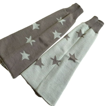 

sdghg Women s Knit Leg Warmers Star Print Knee High Socks Boot Cuffs Casual Slouch Socks